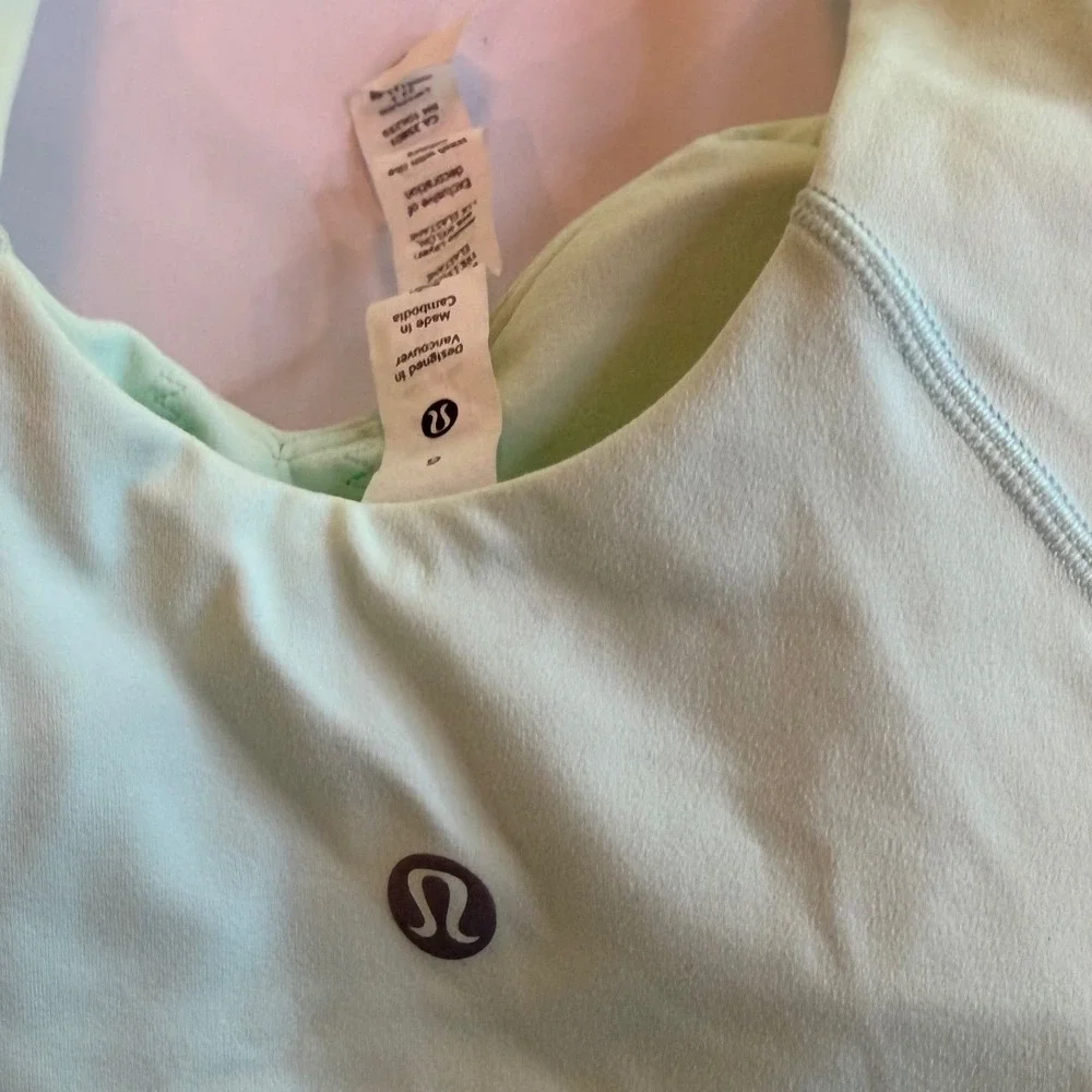 Lululemon Align Tank Top Mint Green Size 6 Nulu Yoga Crop Bra Pads NWOT - Picture 7 of 10